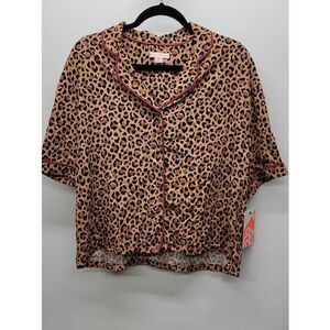 Refinery29 Animal Print Button Down Top Size XSmall